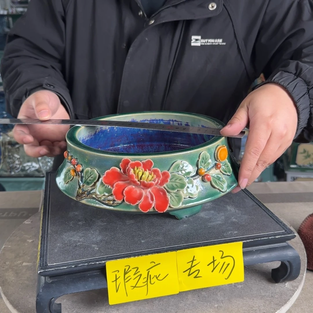 陶。一风堂石湾花盆 瑕疵  水仙