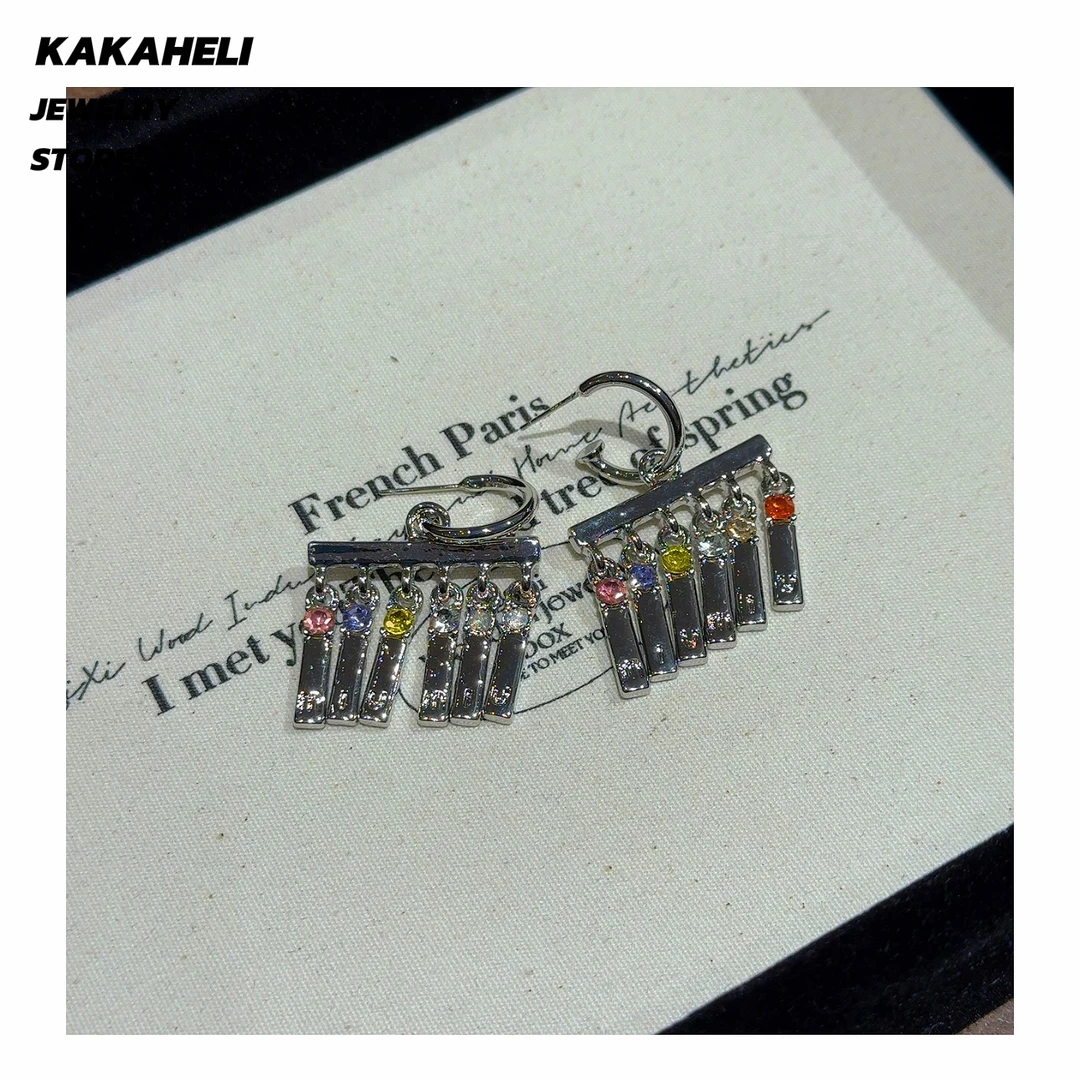 铜合金合成锆石耳饰 奇幻系列之六色风铃耳钉 KK6688