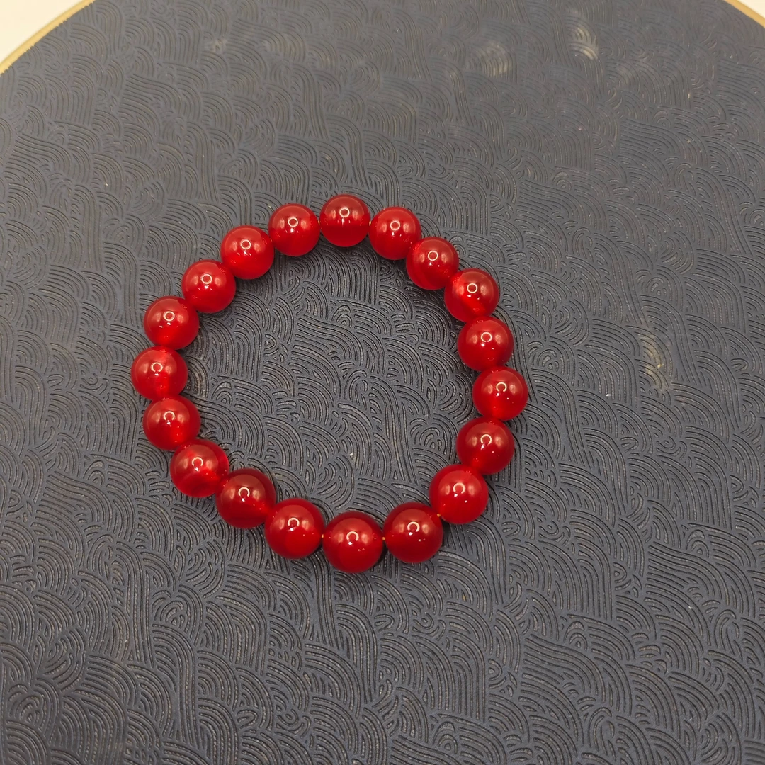 9号J50瑰宝10mm红色圆珠手串