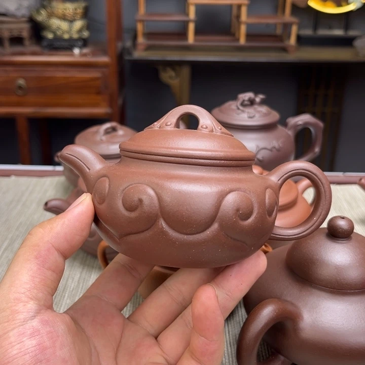 海***韵茶壶底槽青两把壶加两个主人杯