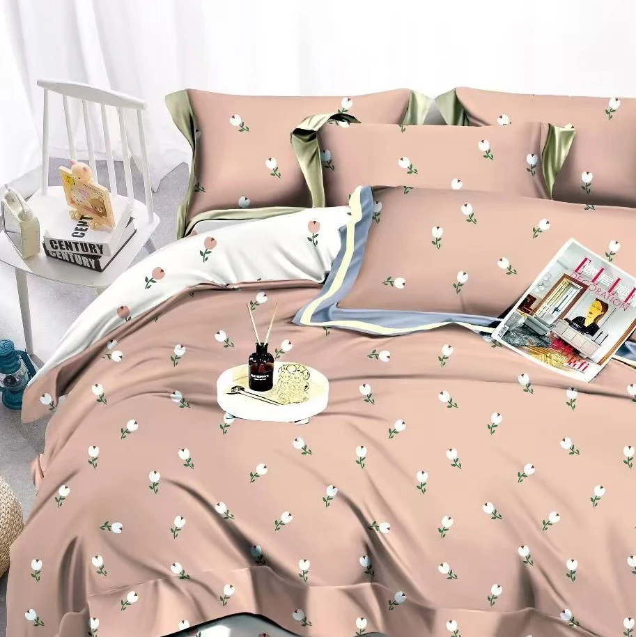 丽人花秀-加厚磨毛纯棉床单枕套被套可定制