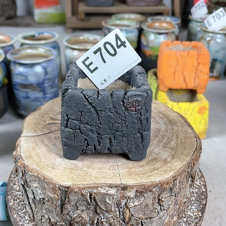 紫砂花盆岁月小方 内口4.3