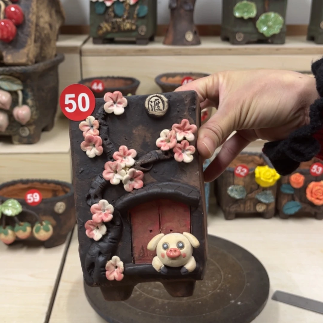 【闪购商品】紫砂花盆50号微瑕内口8.5外高16