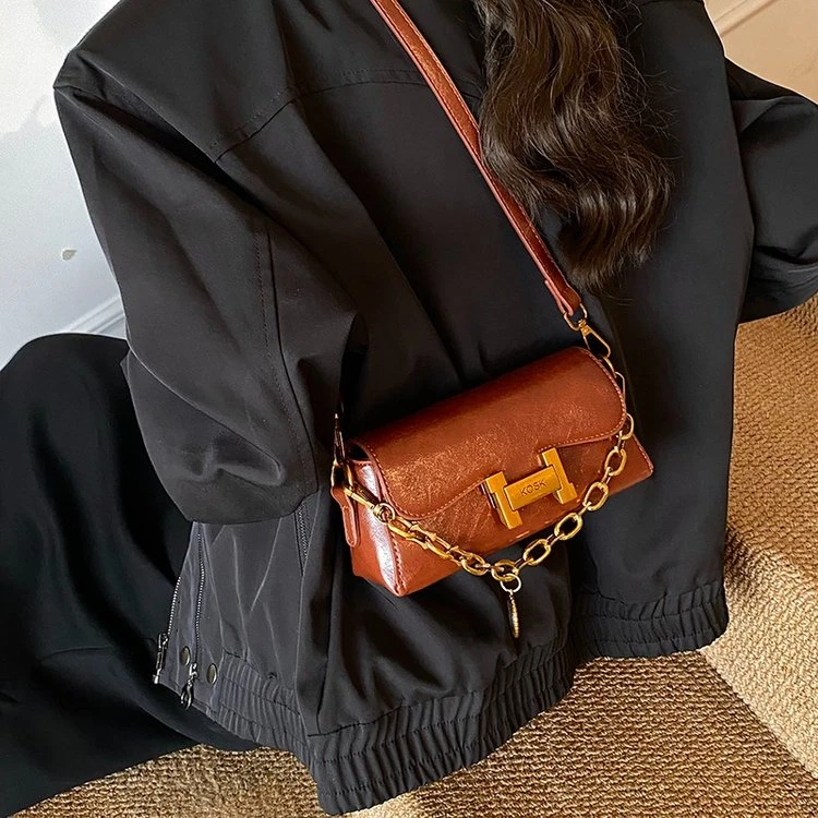 气质时尚轻奢百搭女士单肩波士顿包洋气潮流休闲斜挎包#50