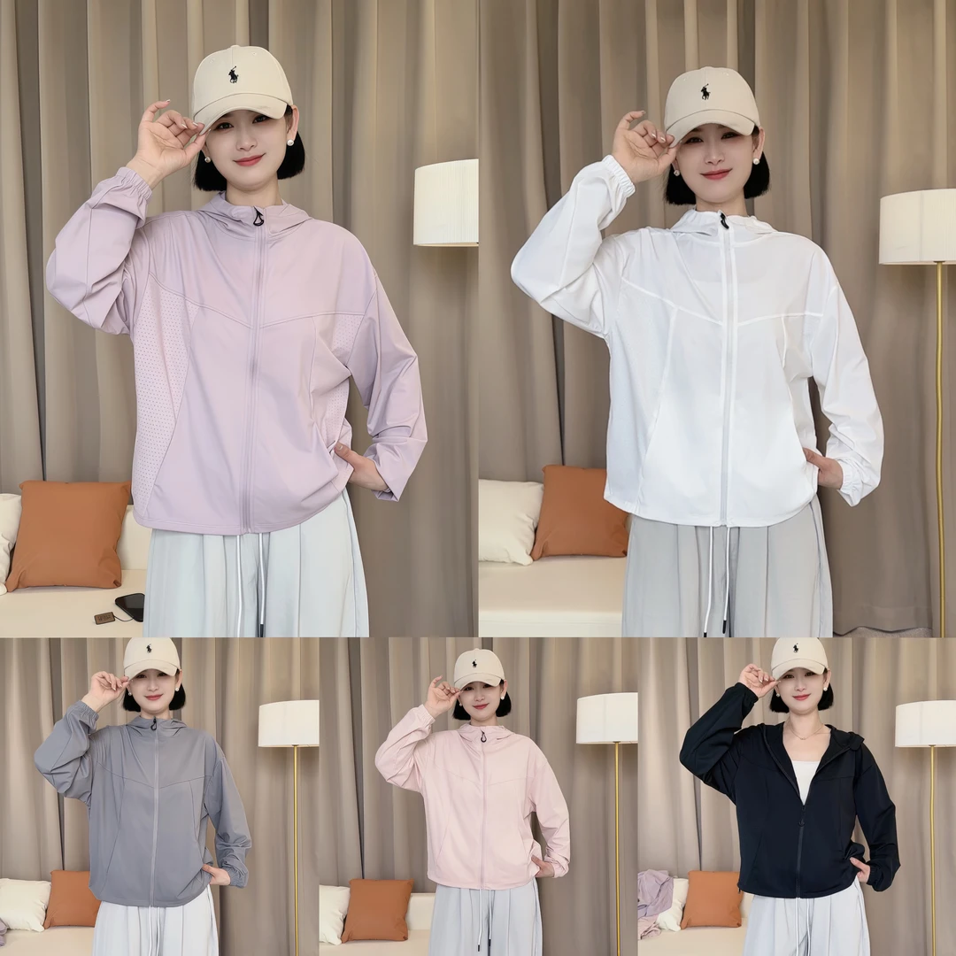 2025年升级版原纱锦纶抽绳休闲夏季防晒衣防紫外线透气宽松外套