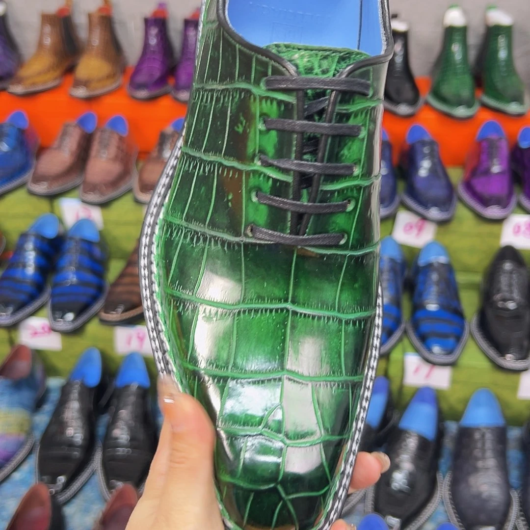 蟒皮（革）鳄鱼皮（革）万恶正装牛津擦色