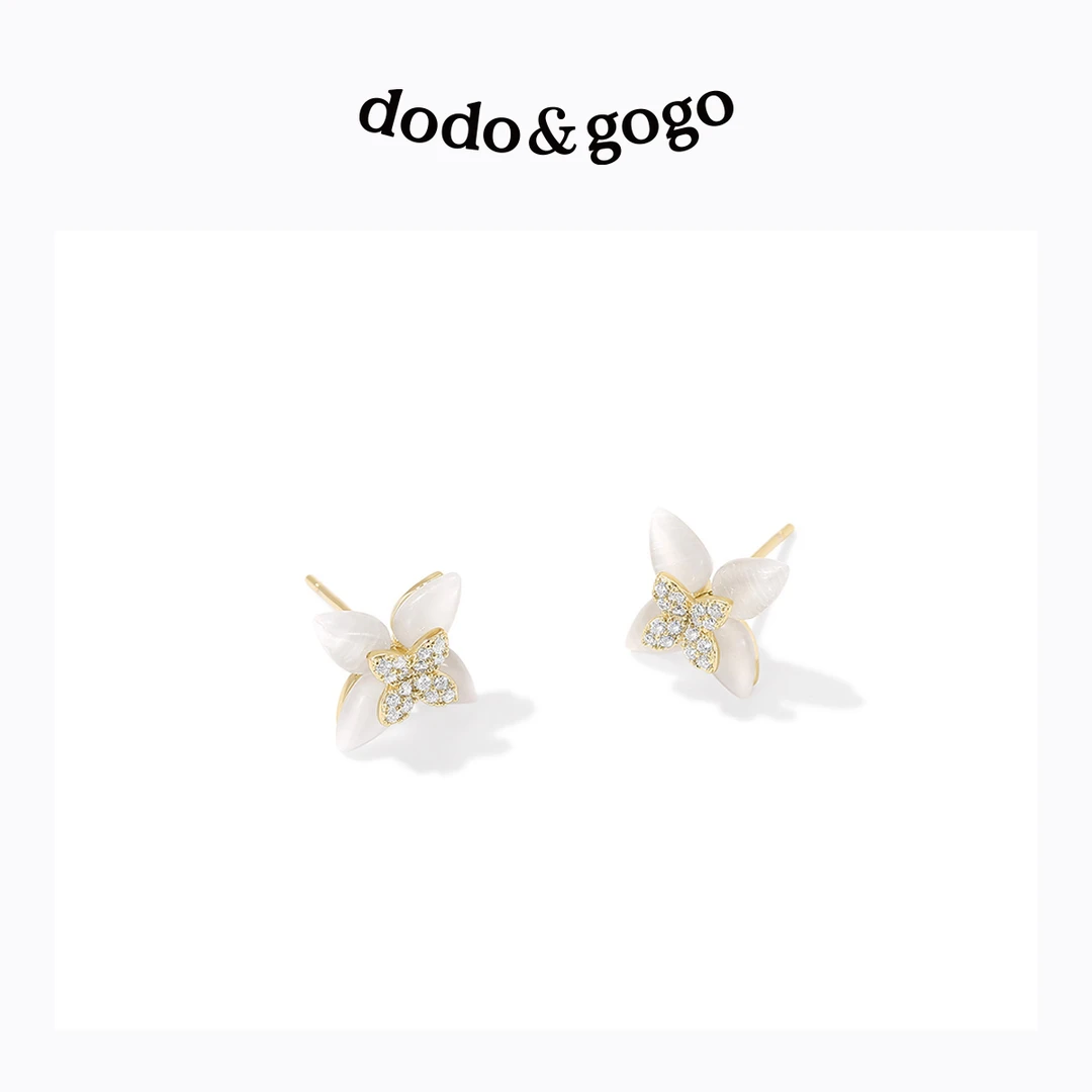 合金玻璃耳饰 DODOGOGO女耳钉耳饰甜美耳环法式精致气质