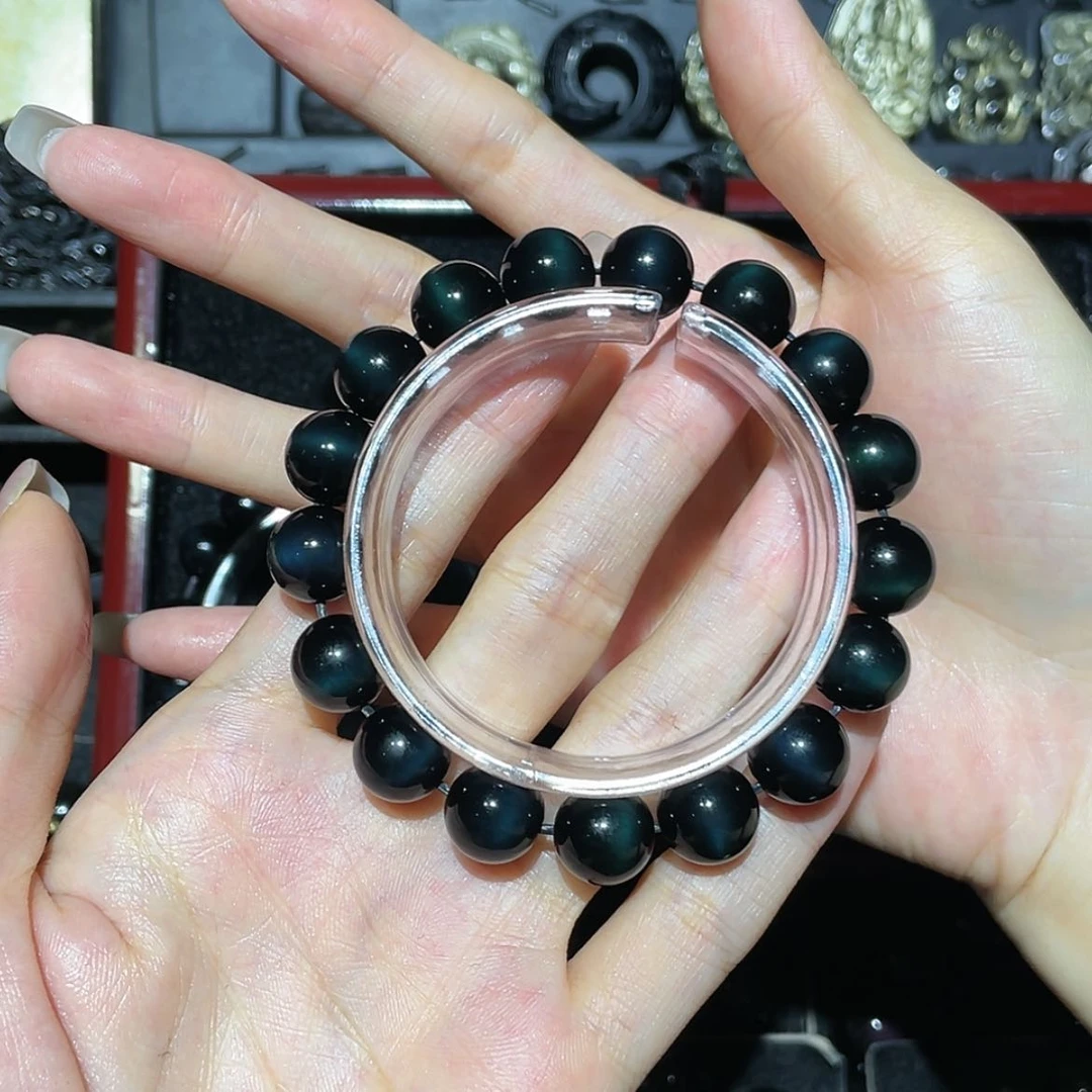 【闪购商品】未镶嵌黑曜岩手链婷*