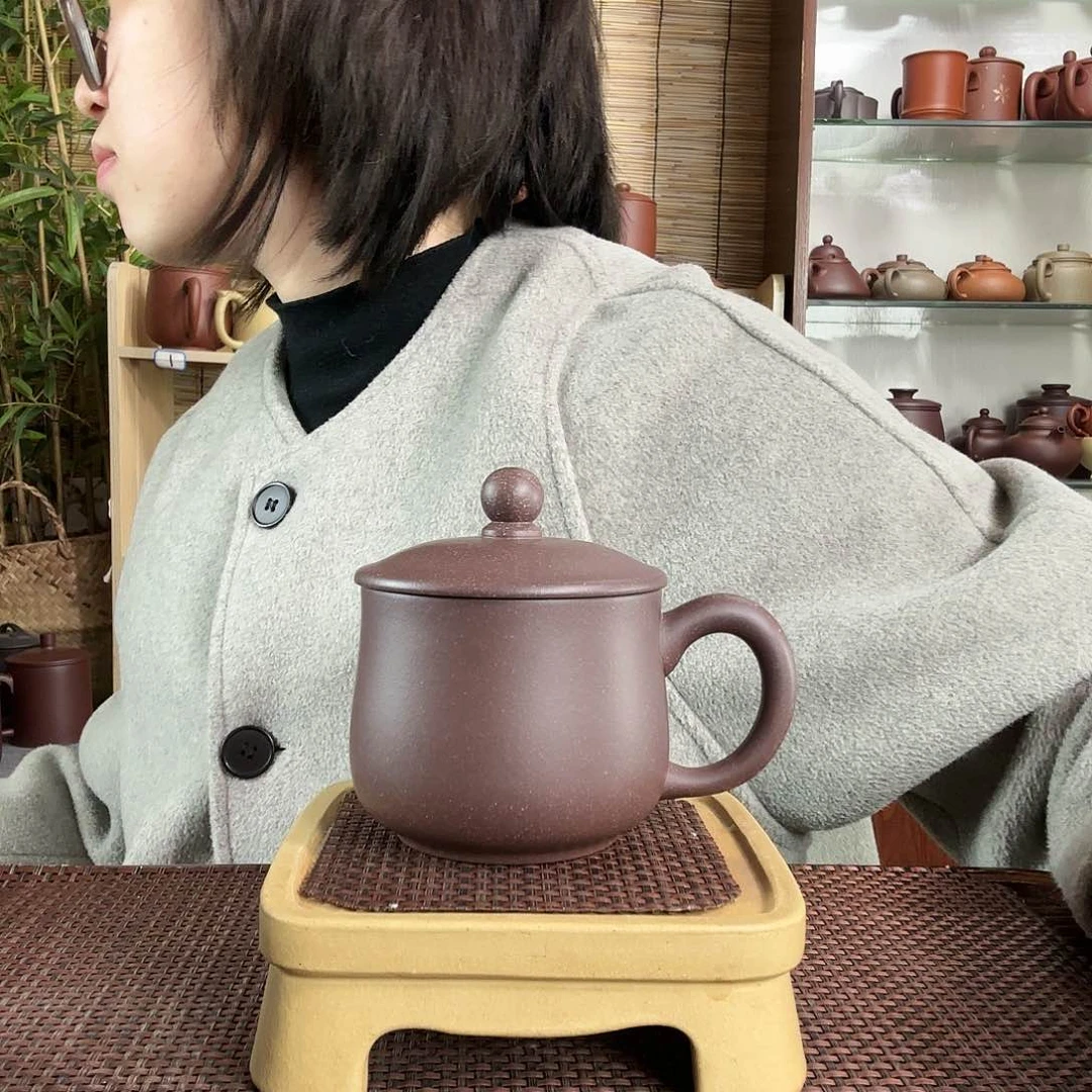 紫砂茶杯大水潭深井紫泥小龙蛋办公杯300CC左右没礼盒