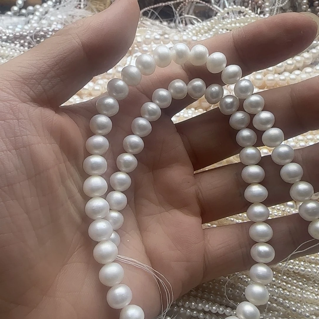 *****淡水珍珠未镶嵌半成品卡8mm极白（拍2发1）