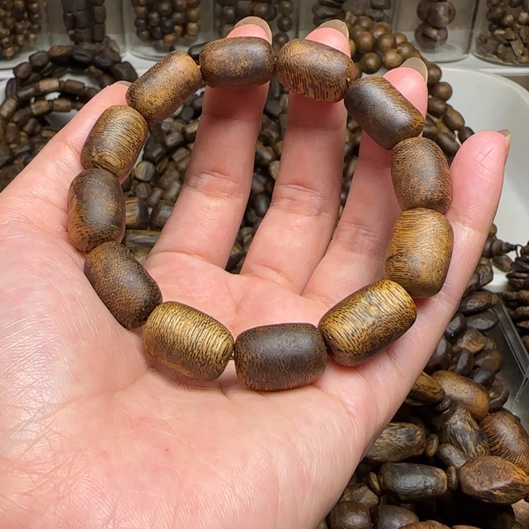 手串沉香单圈留疤老料12.9克乌身圆叶