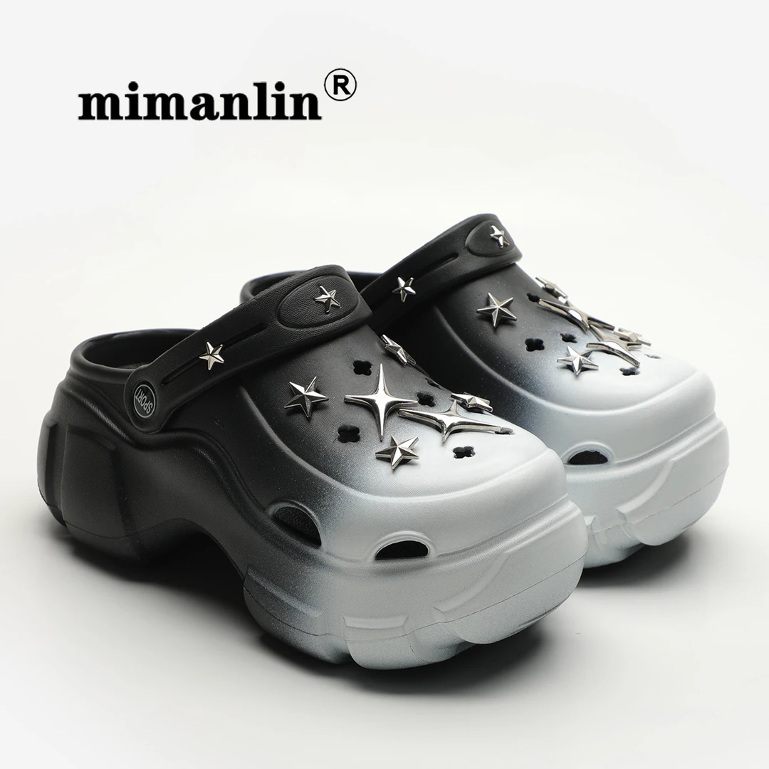 五角星增高女夏季外穿冬季厚底2025新款时尚网红个性洞洞鞋女女款