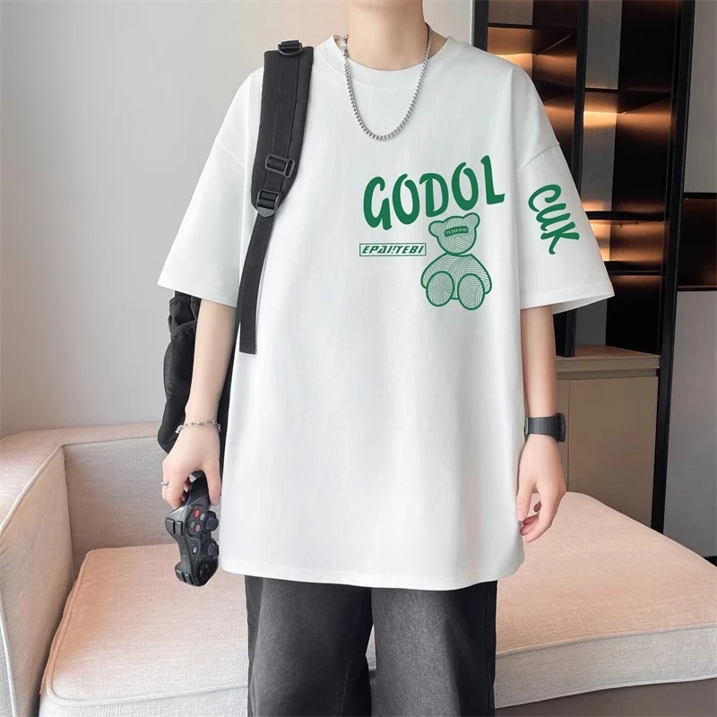 海外订单尾货~剪标撤回外贸美式复古卡通字母印花纯棉T恤短袖男女