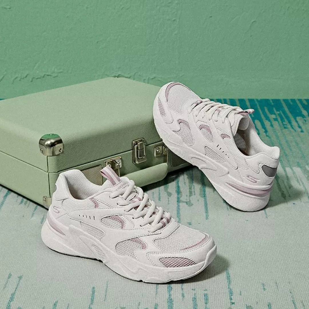 【芋泥奶盖】斯凯奇新款软底透气女鞋老爹鞋百搭舒适运动鞋117354