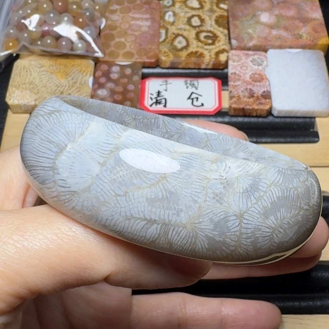 硅化玉61灰蓝冰 花枝188未镶嵌璐*