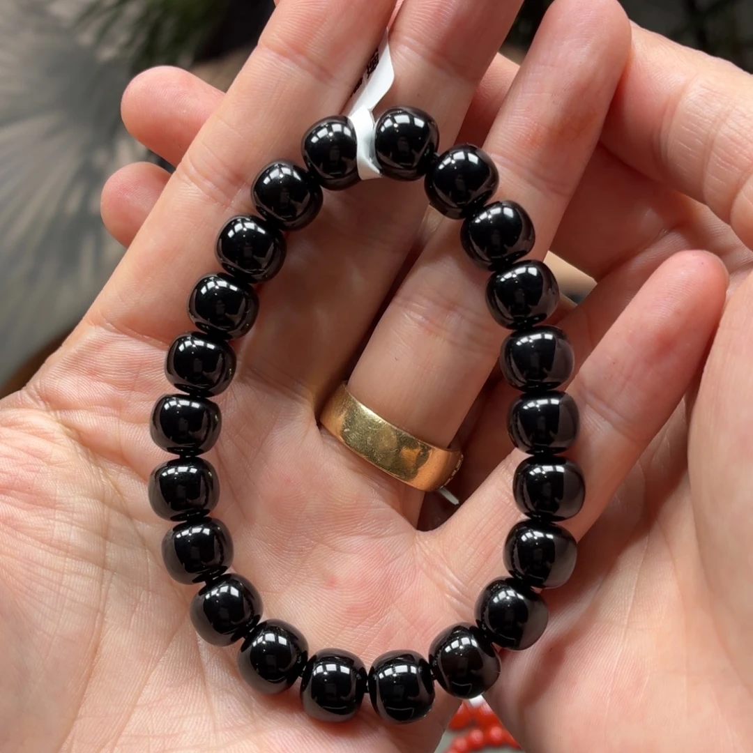 玛瑙/玉髓未镶嵌手串原矿保山南红姚关黑玛瑙手串卡10