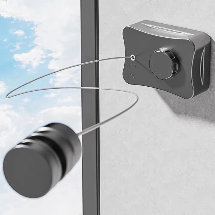 隐形晾衣绳神器绳子室内免打孔卫生间伸缩阳台钢丝收缩绳架飘窗