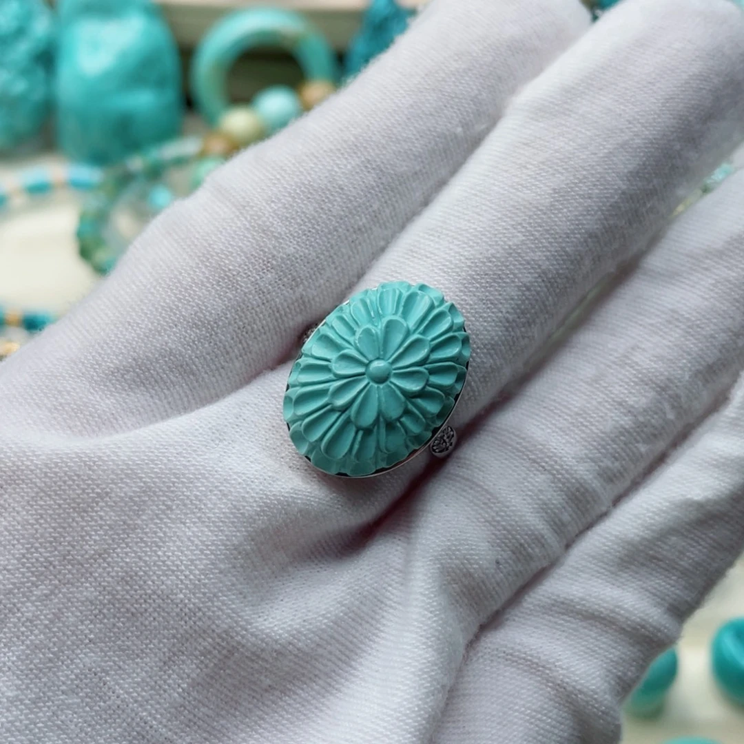 绿松石银S925镶嵌珠宝奇石