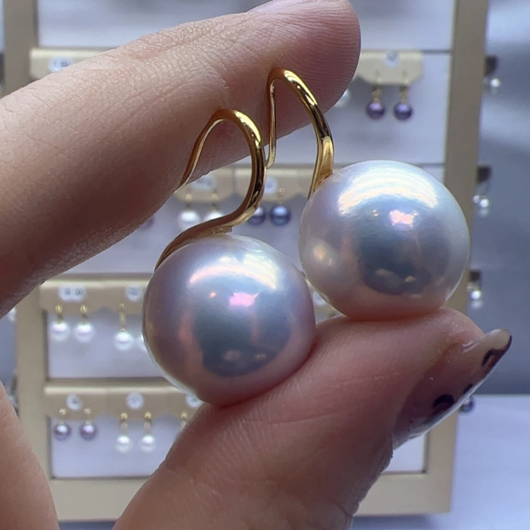 淡水珍珠耳饰银S925镶嵌