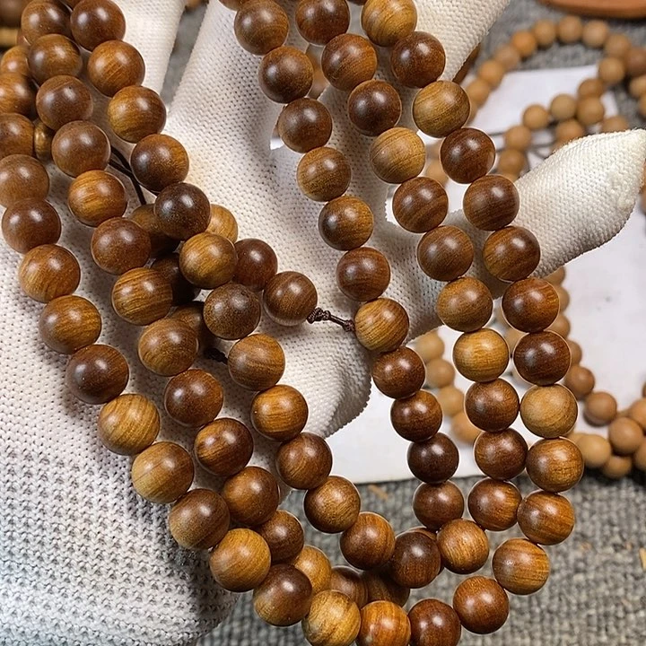 檀香木手串/手链老山檀香黑肉满纹树心老料1.0/108沉水