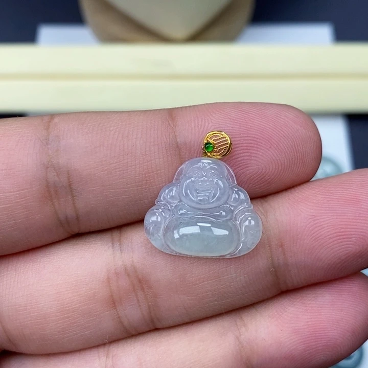 吊坠(赠链)18K金镶嵌翡翠佛公