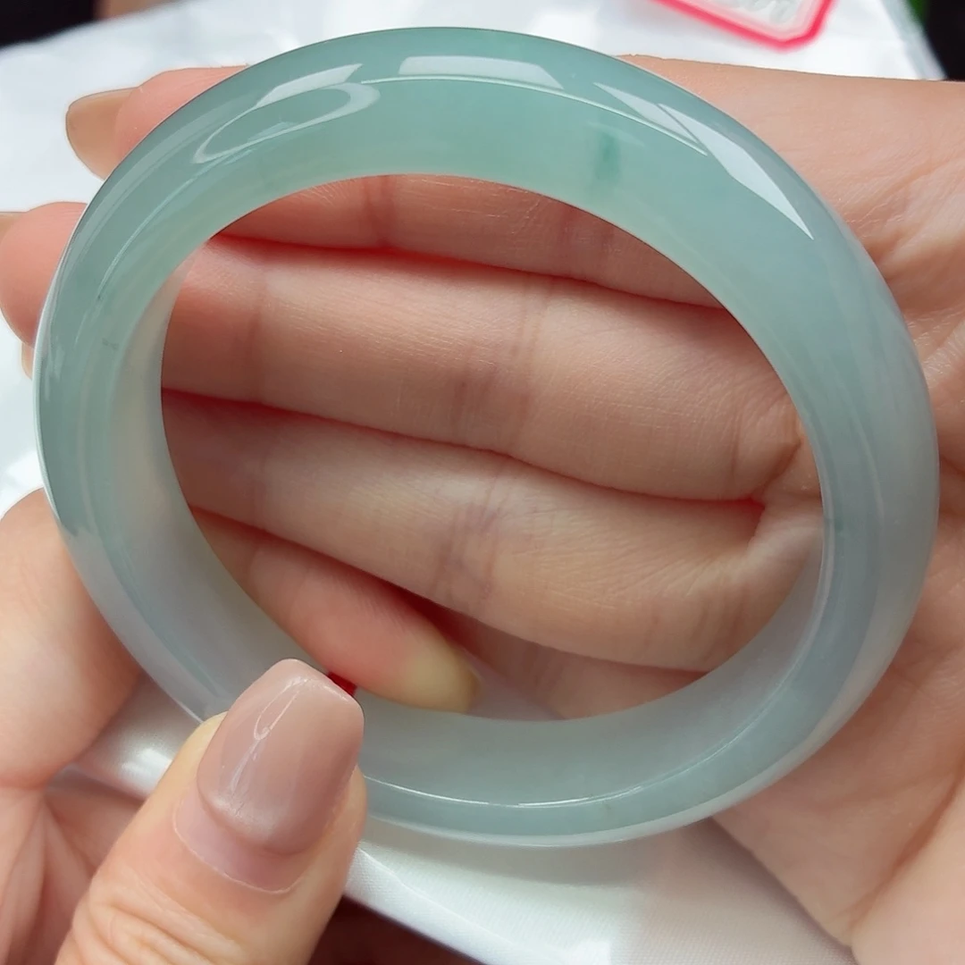 翡翠未镶嵌手镯正圈22号古香古色半山水 小万战斗机