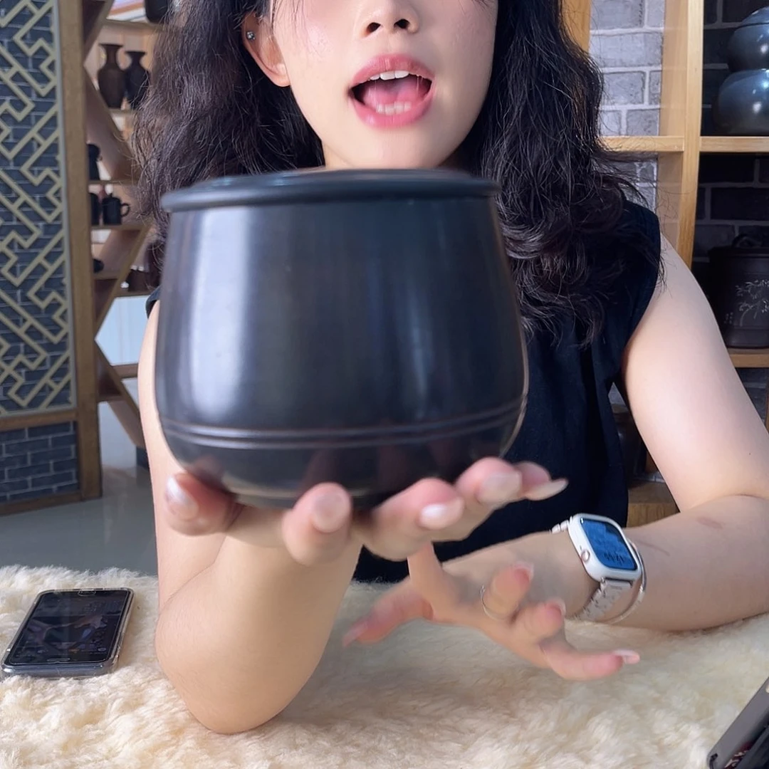 钦州坭兴陶茶叶罐四两装 捡漏