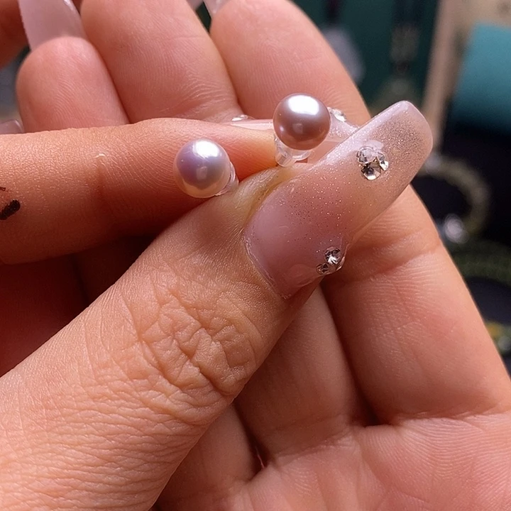 淡水珍珠耳饰银S925镶嵌珍珠耳钉