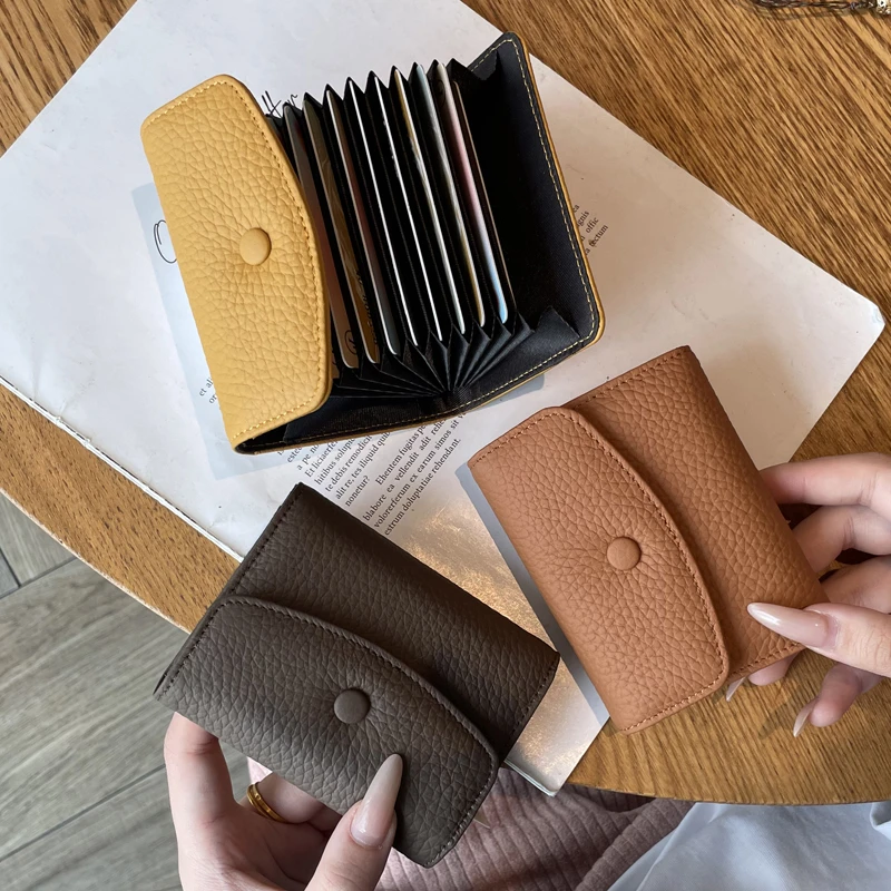 卡包女小巧防盗刷2025新款多卡位证件卡片包真皮大容量卡夹防消磁