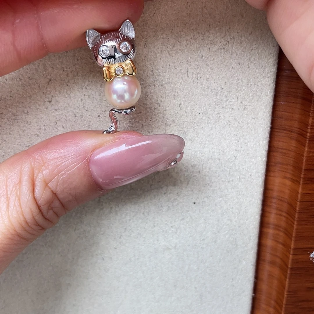 吊坠(不含链)银S925镶嵌海水珍珠