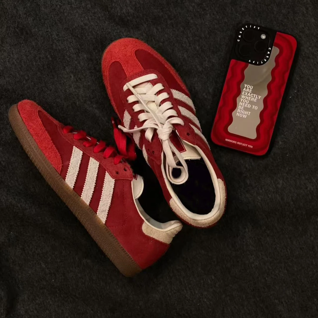 经典美式红色德训鞋美式运动复古男女鞋2025新款厚底休闲百搭板鞋