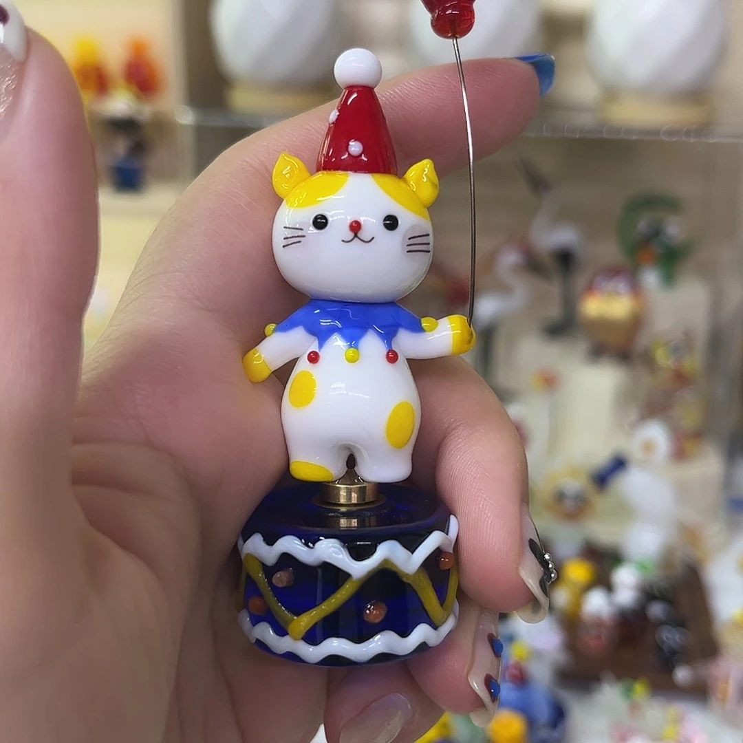 琉璃手工艺品马戏团转转小猫