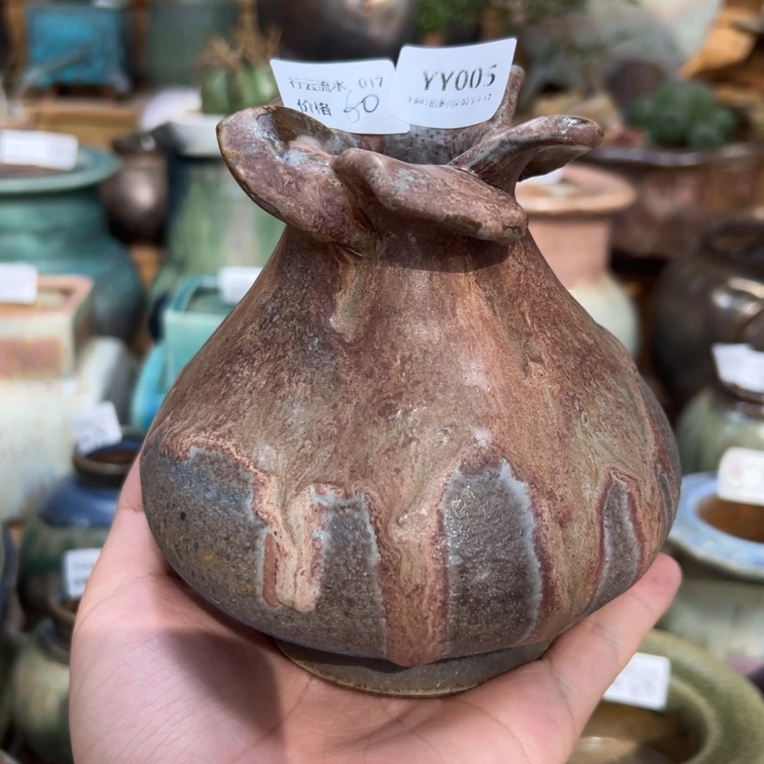 1987花盆YY005大漠孤烟花口