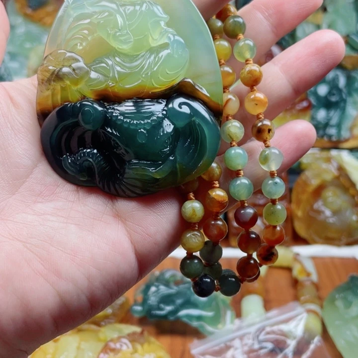 热***活蛇纹石玉未镶嵌吊坠(赠链)