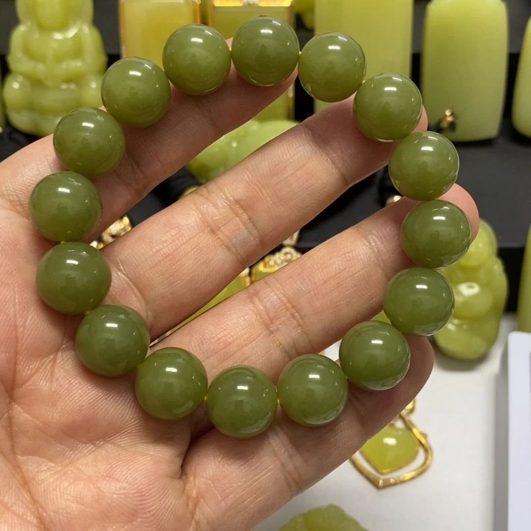 手链未镶嵌和田玉（黄玉）
