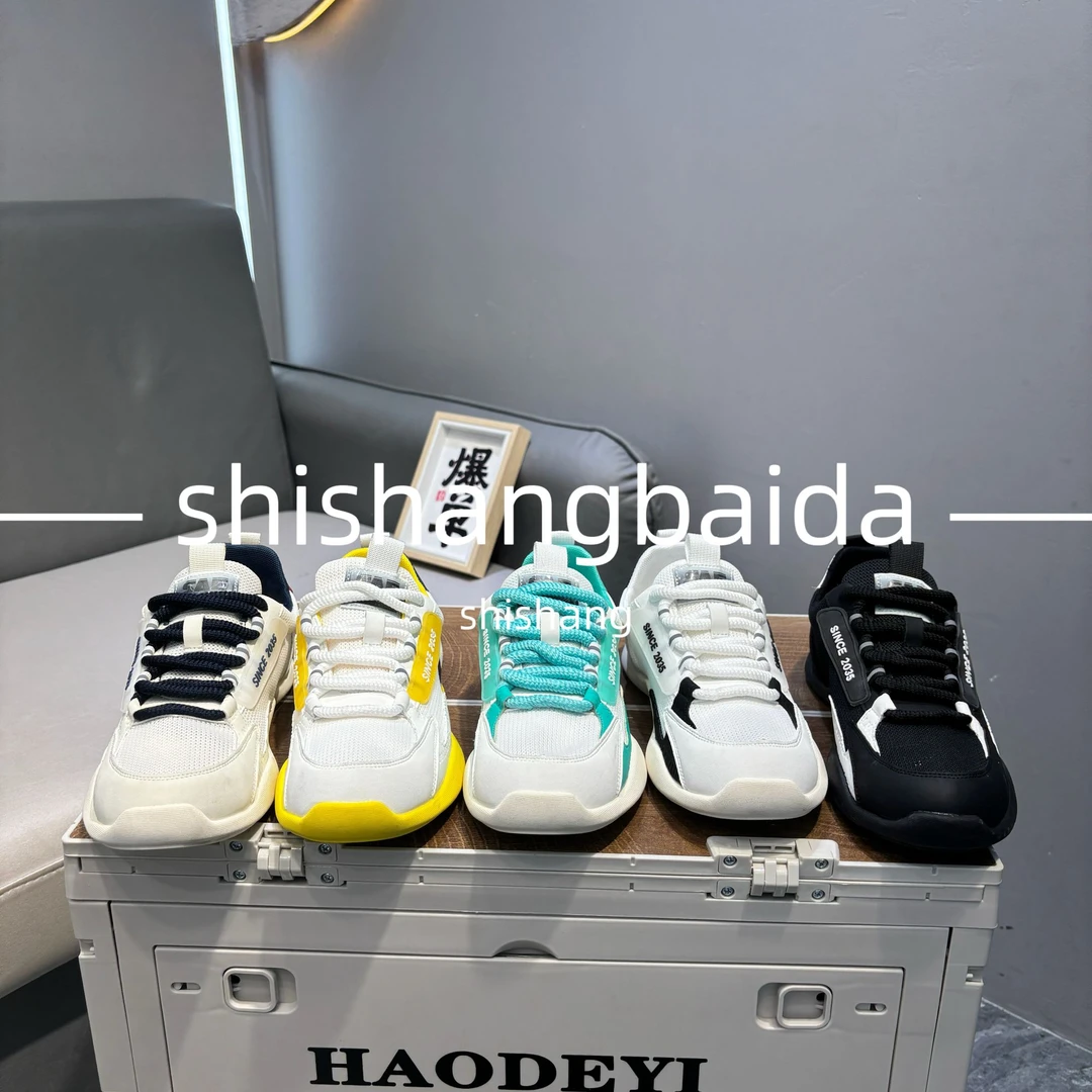 【皮鞋码】春夏新款潮流男款系带低帮皮网拼接时尚百搭休闲鞋