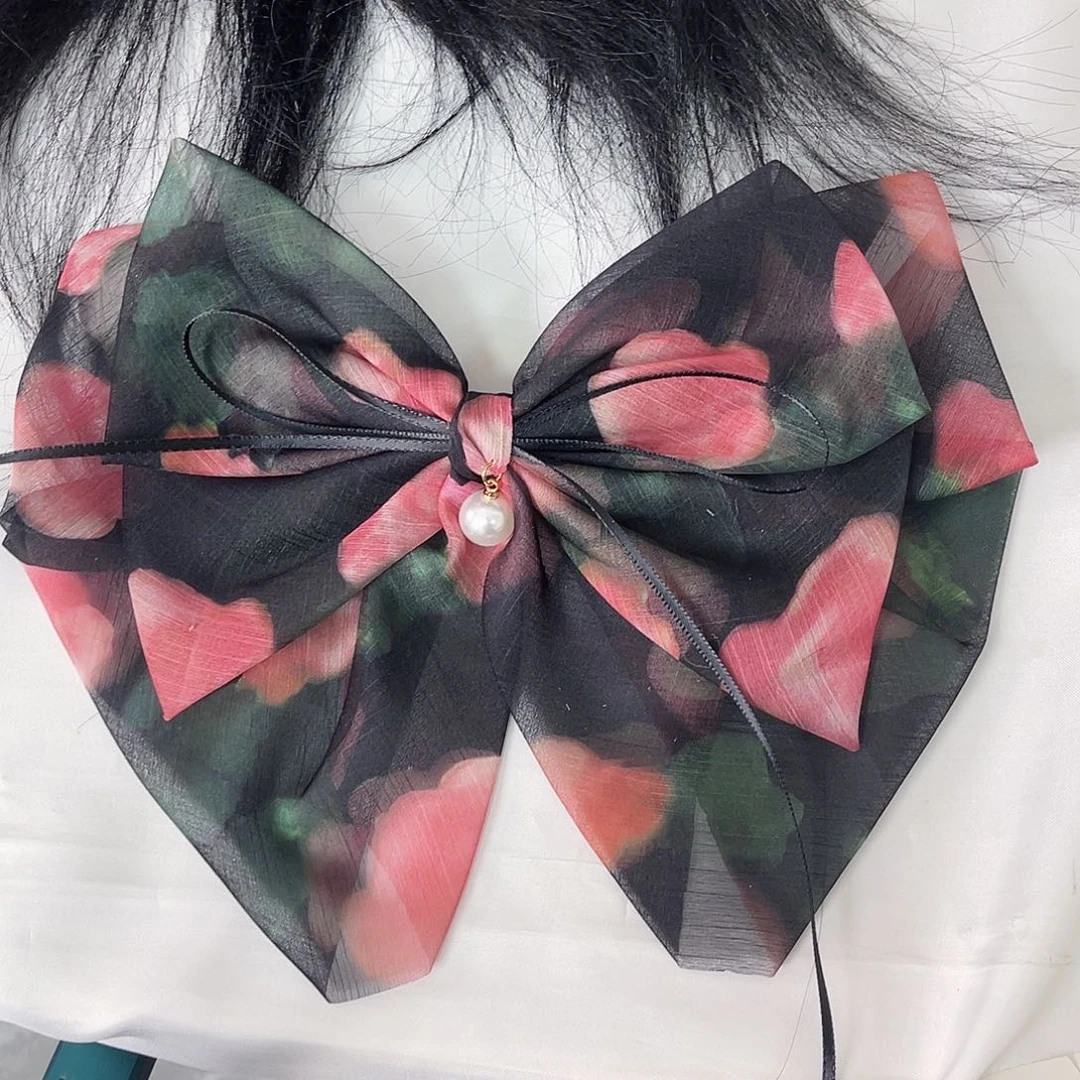 皮质非金属蝴蝶结发夹