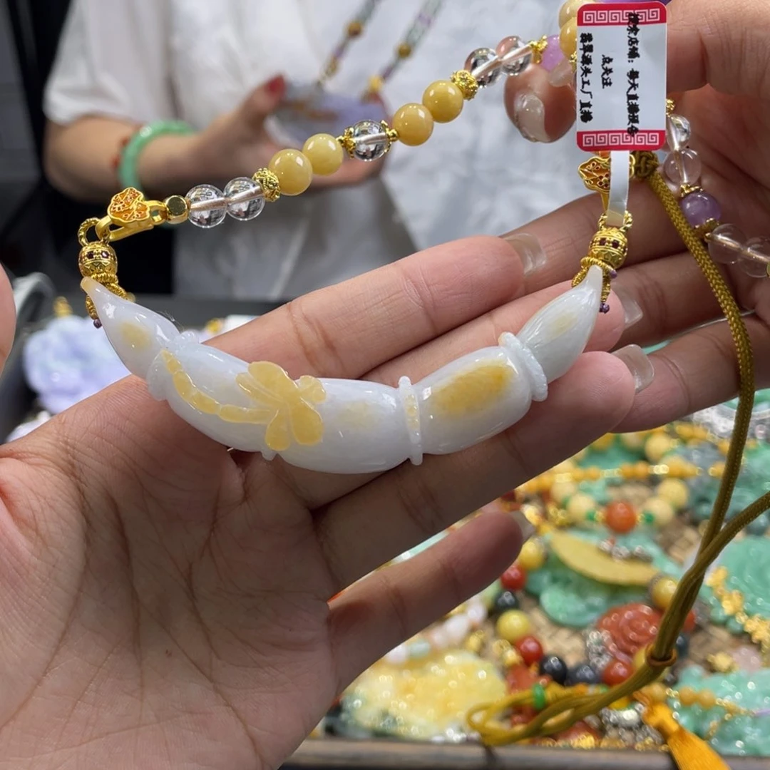 翡翠未镶嵌颈饰代编织