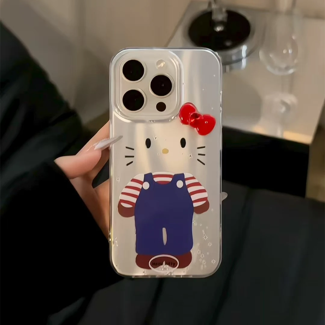 流星纹IMD背带裤可爱猫咪适用iPhone16promax苹果15pro手机壳14