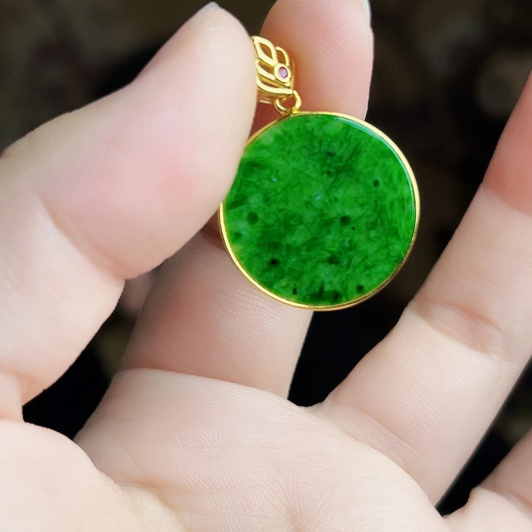 翡翠银S925镶嵌颈饰吊坠