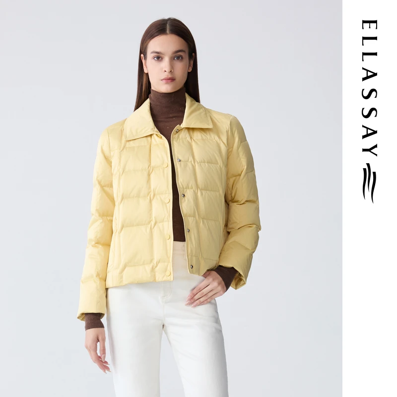 ELLASSAY歌力思冬季新款气质翻领单排扣女EWD363L03400