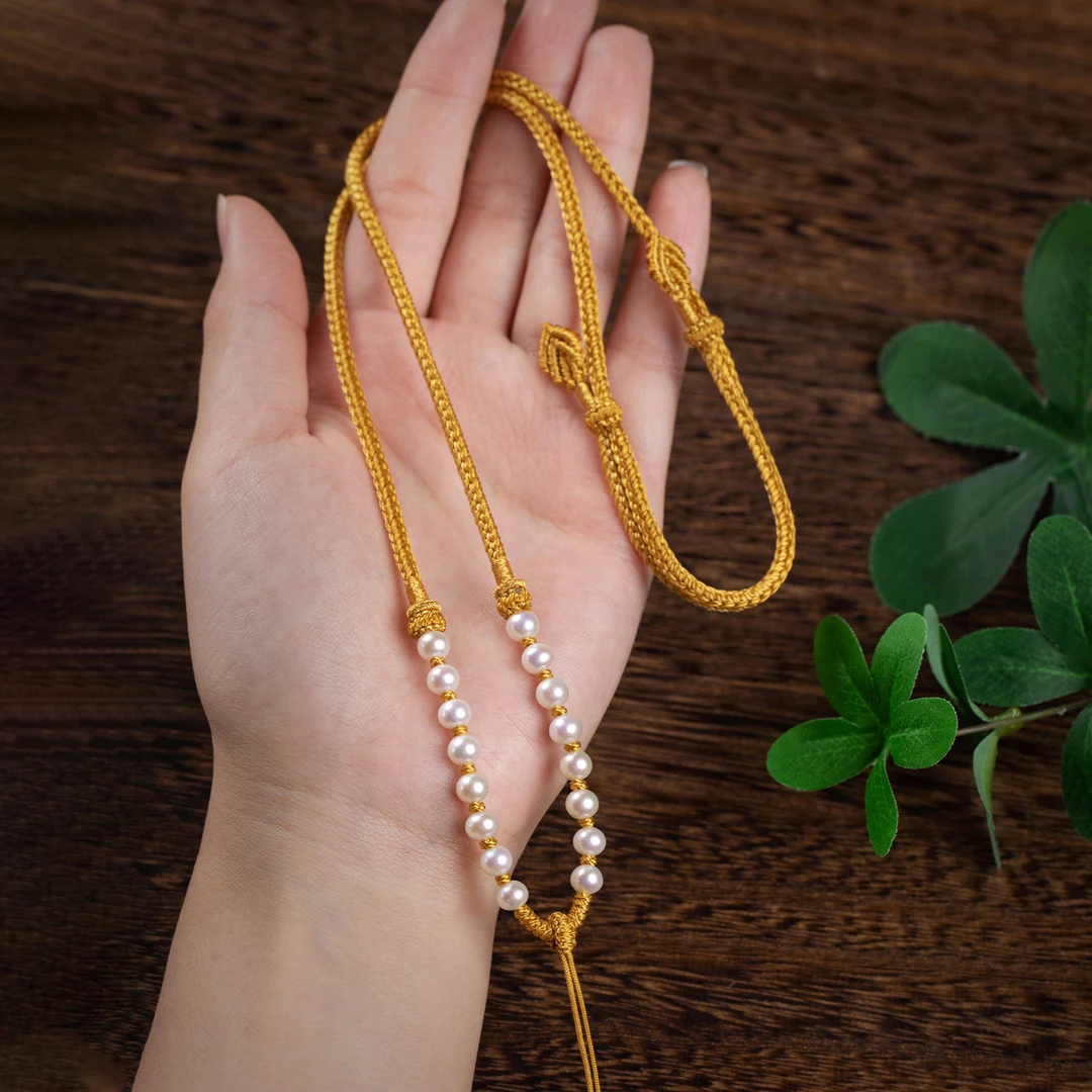 时尚可调节吊坠绳玉佩古法挂脖绳玉佩罗盘项链绳纯手工精编绳女