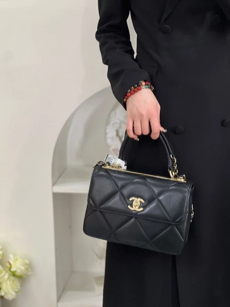 99新 Chanel/香奈儿 trendy cc小号黑金大菱格纹/无公价/严选