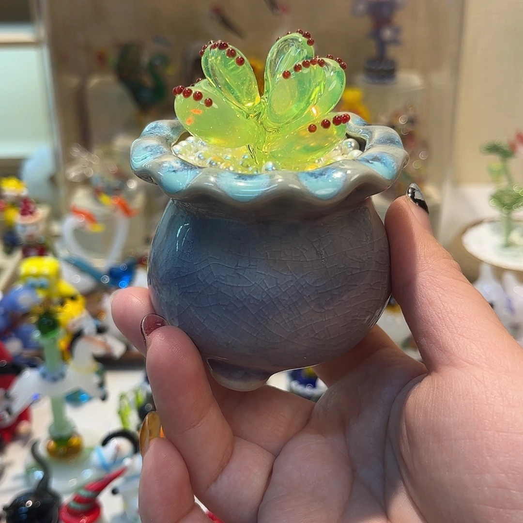 手工艺品琉璃熊童子