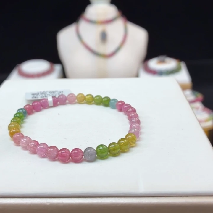 碧玺未镶嵌手链5.1mm±