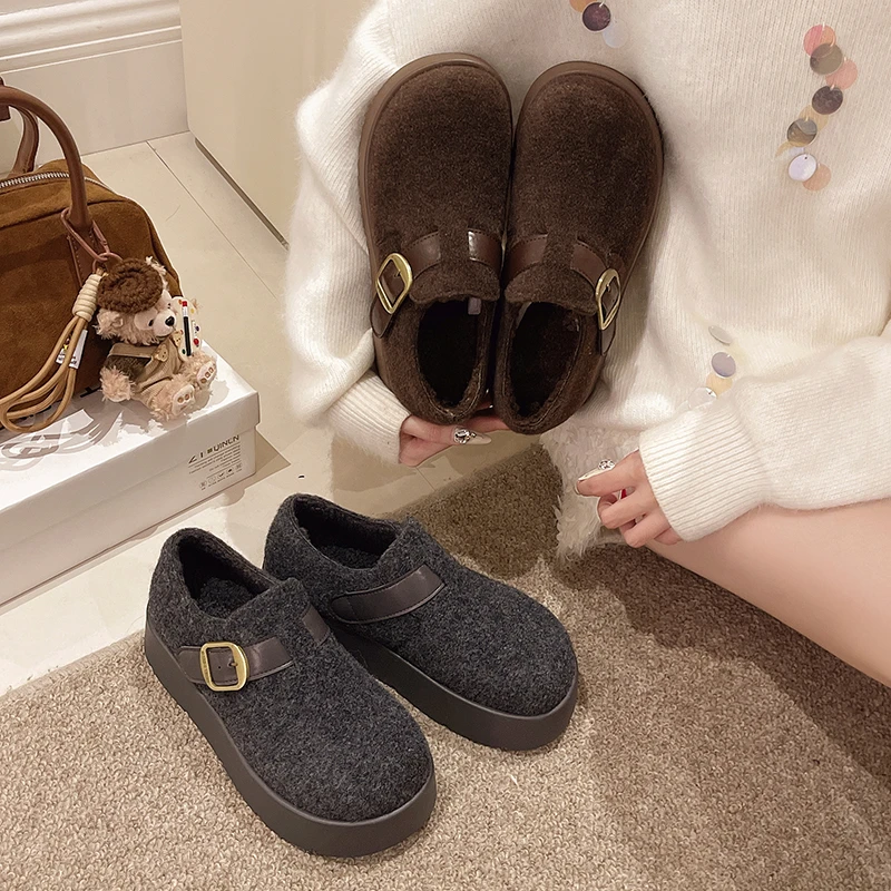 2025冬季毛妮加绒小个子面包勃肯鞋