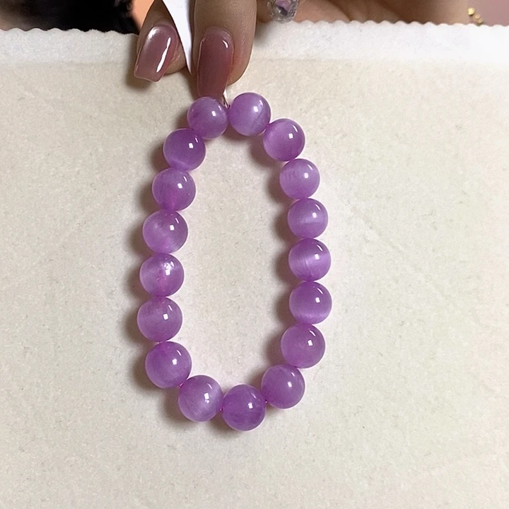 锂辉石未镶嵌紫锂辉高冰收藏级手串10+