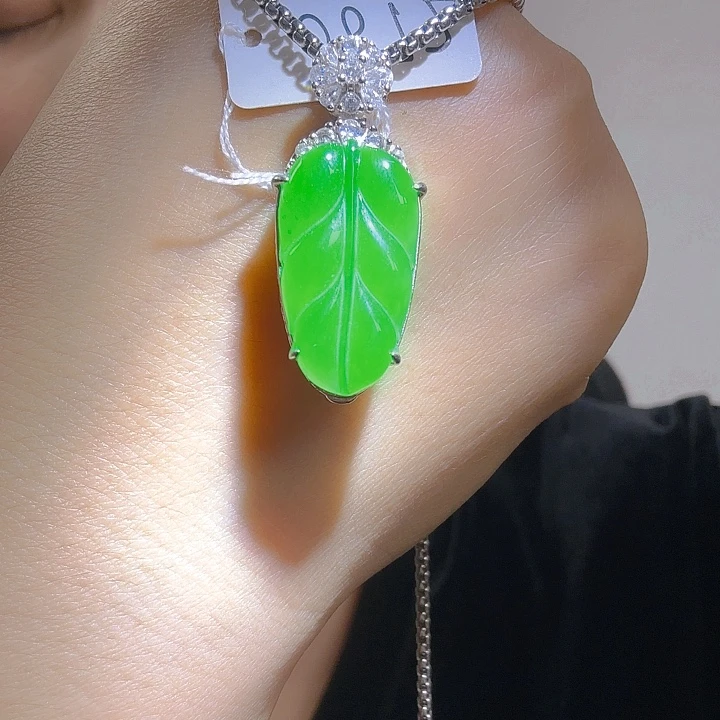 翡翠银S925镶嵌吊坠(不含链)