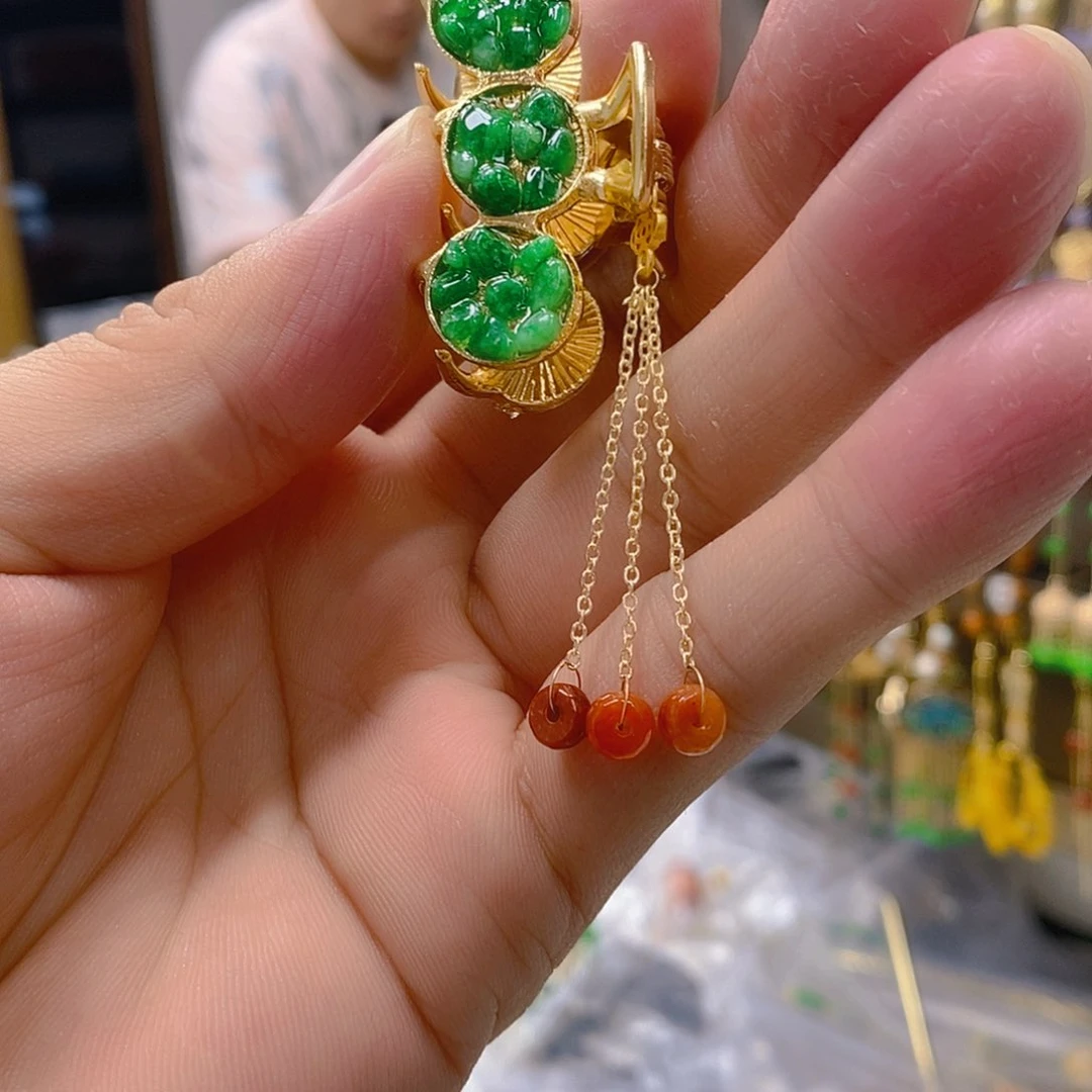 翡翠合金耳饰翡翠