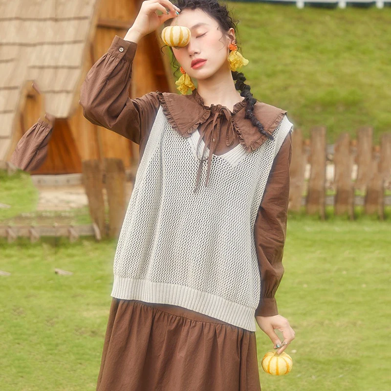 32079【觅系列】时尚娃娃领甜美连衣裙31MJ01C066